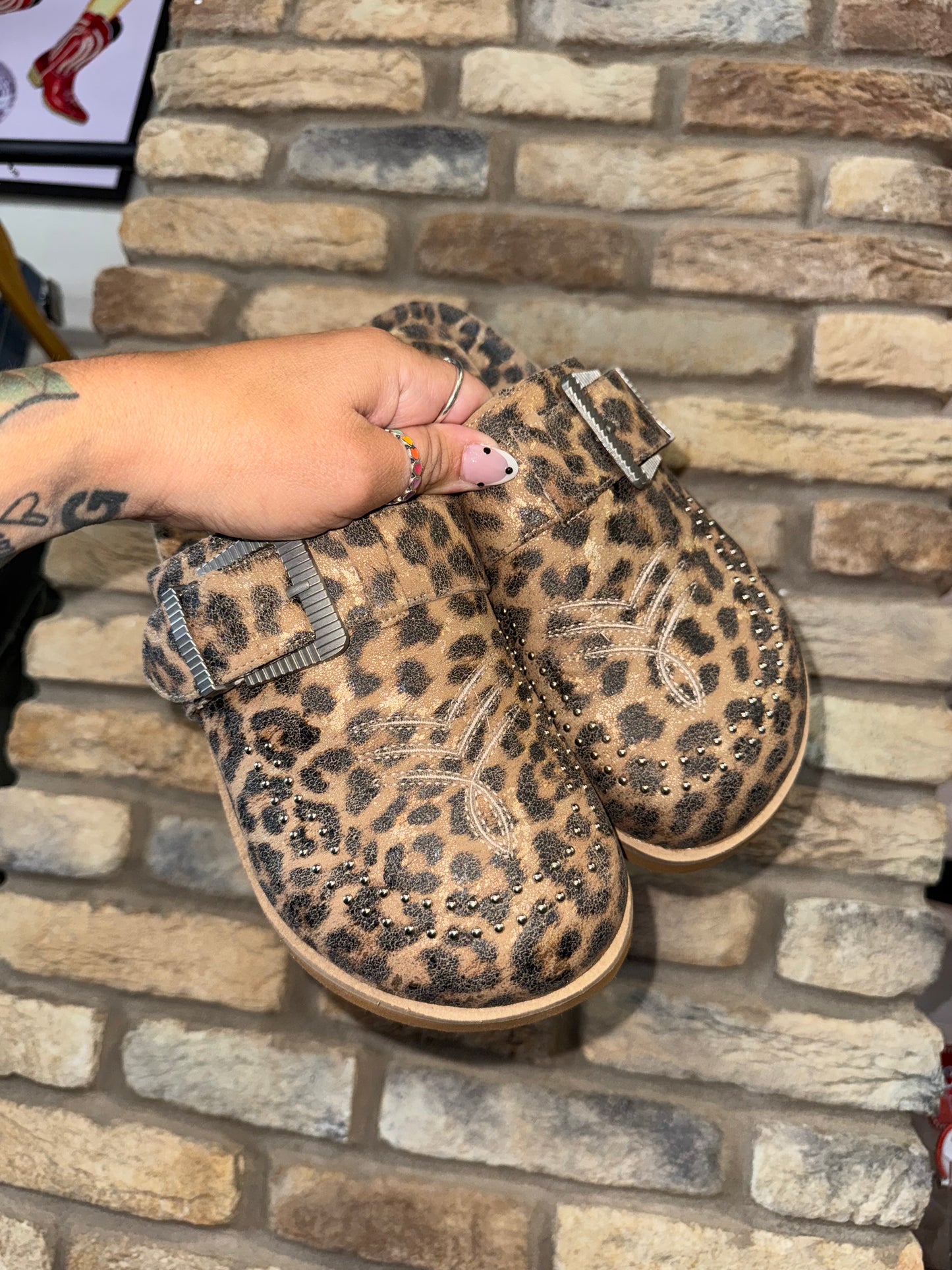 Leopard Studded Clogs