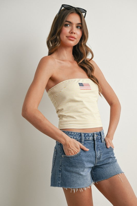 American Flag Tube Top - Yellow