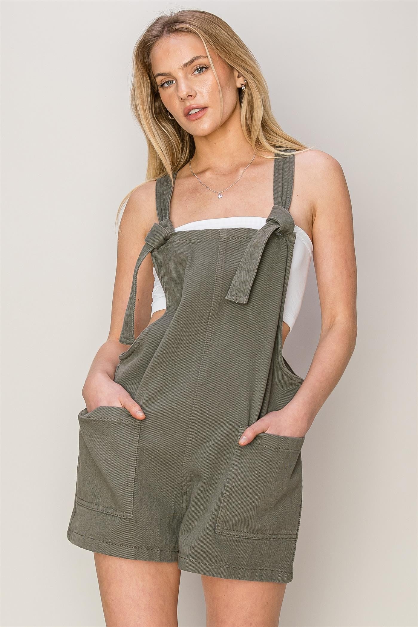 Knotty Denim Romper