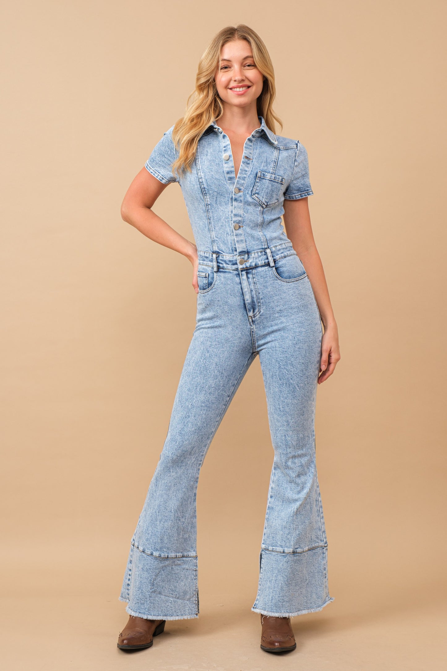 Aldean Flare Stretch Jumpsuit
