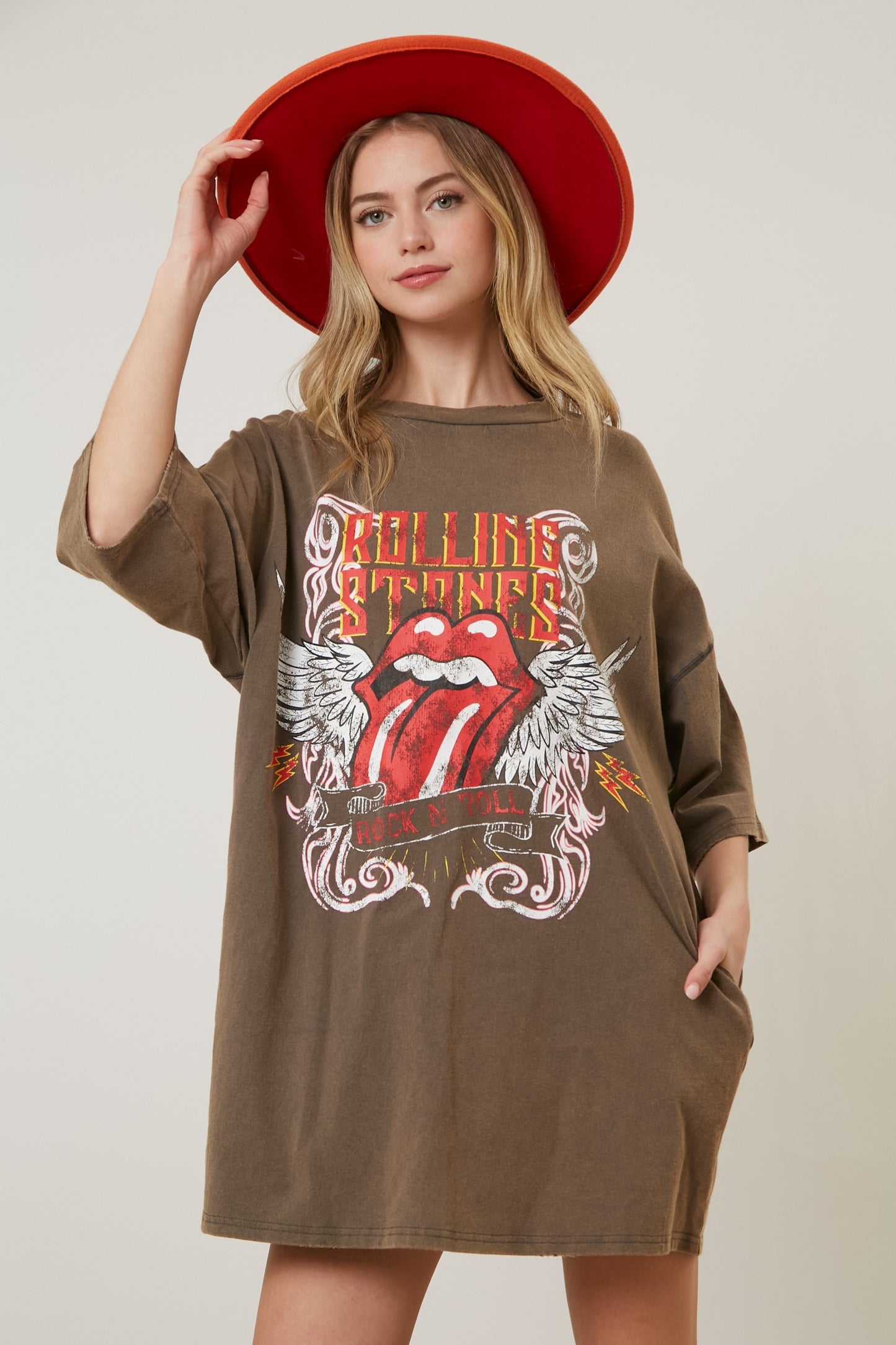 Rolling Stones Graphic Wash & Distress Dress