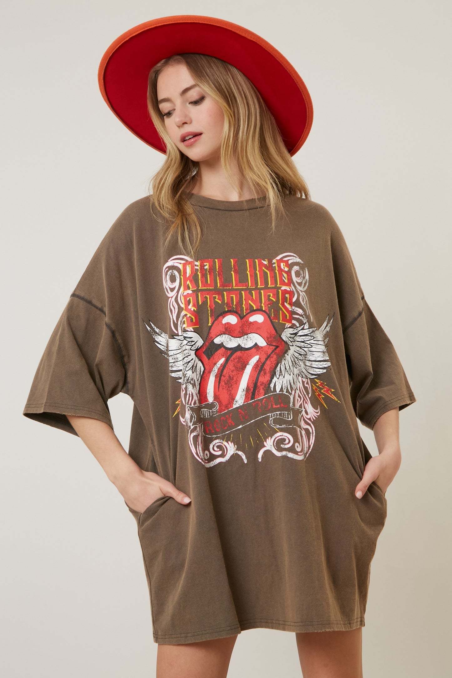 Rolling Stones Graphic Wash & Distress Dress