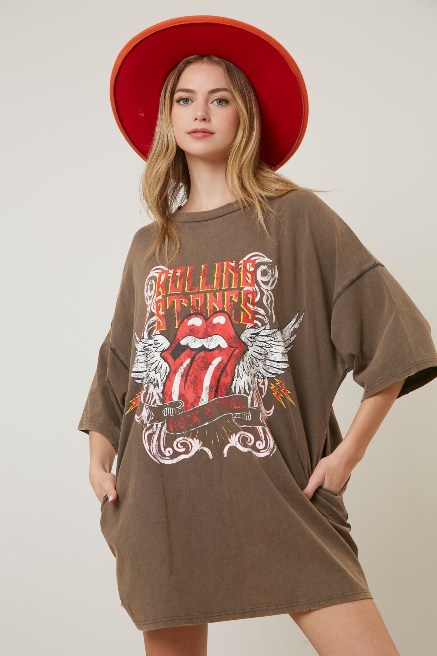 Rolling Stones Graphic Wash & Distress Dress
