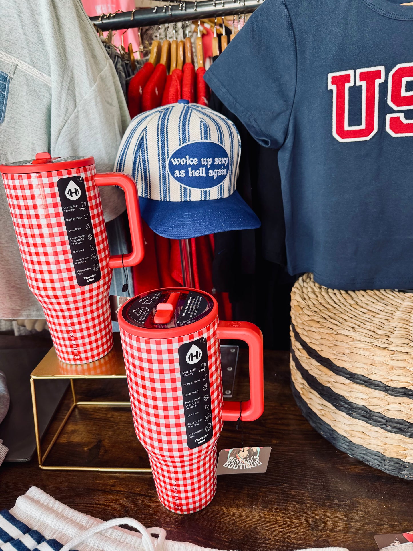 Gingham 40oz Hydrojug Tumbler