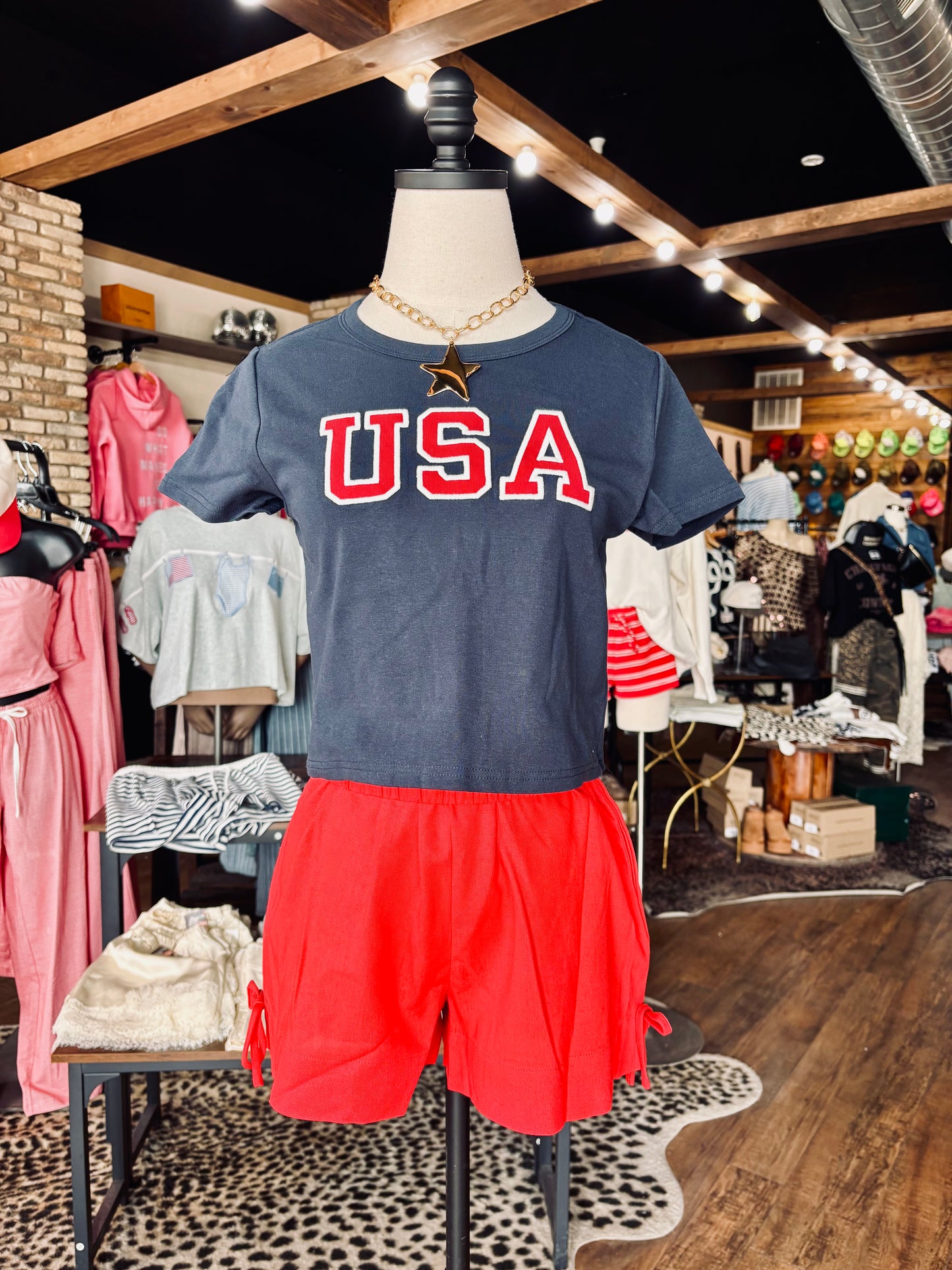 USA Round Neck Baby Tee