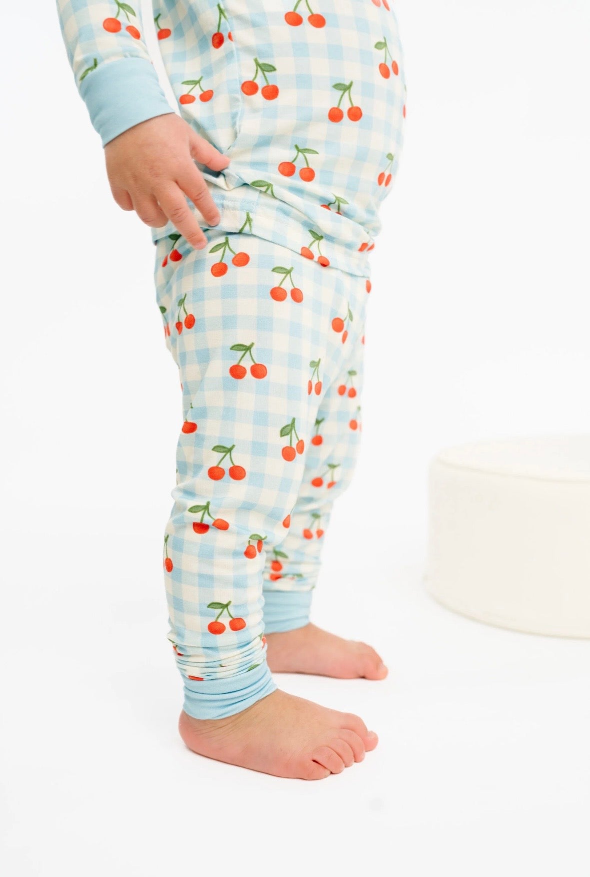Cherry Gingham Bamboo Set