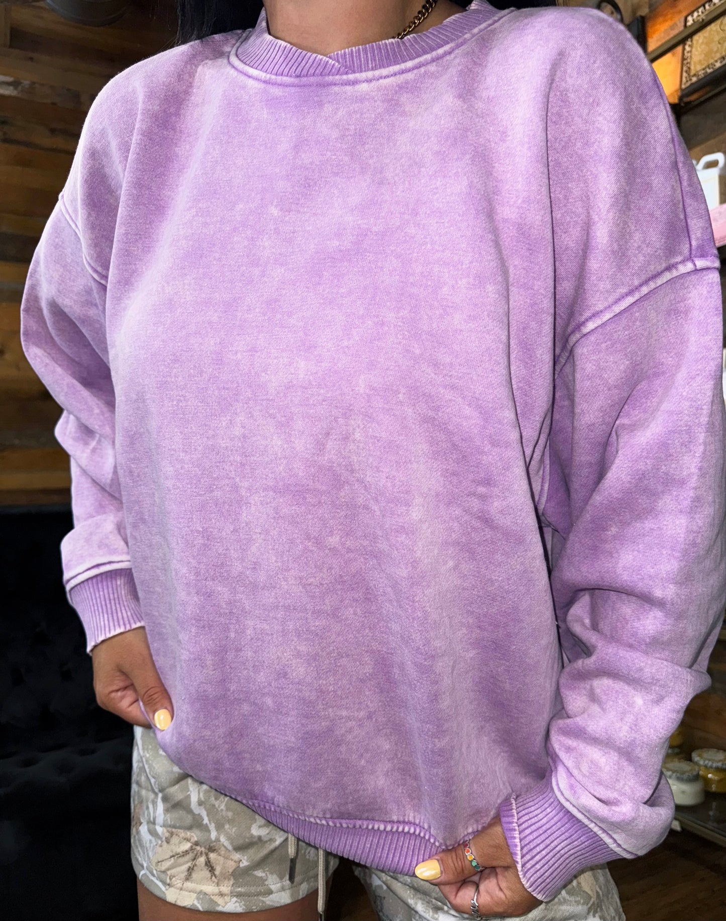 Cozy Acid Wash Oversized Pullover