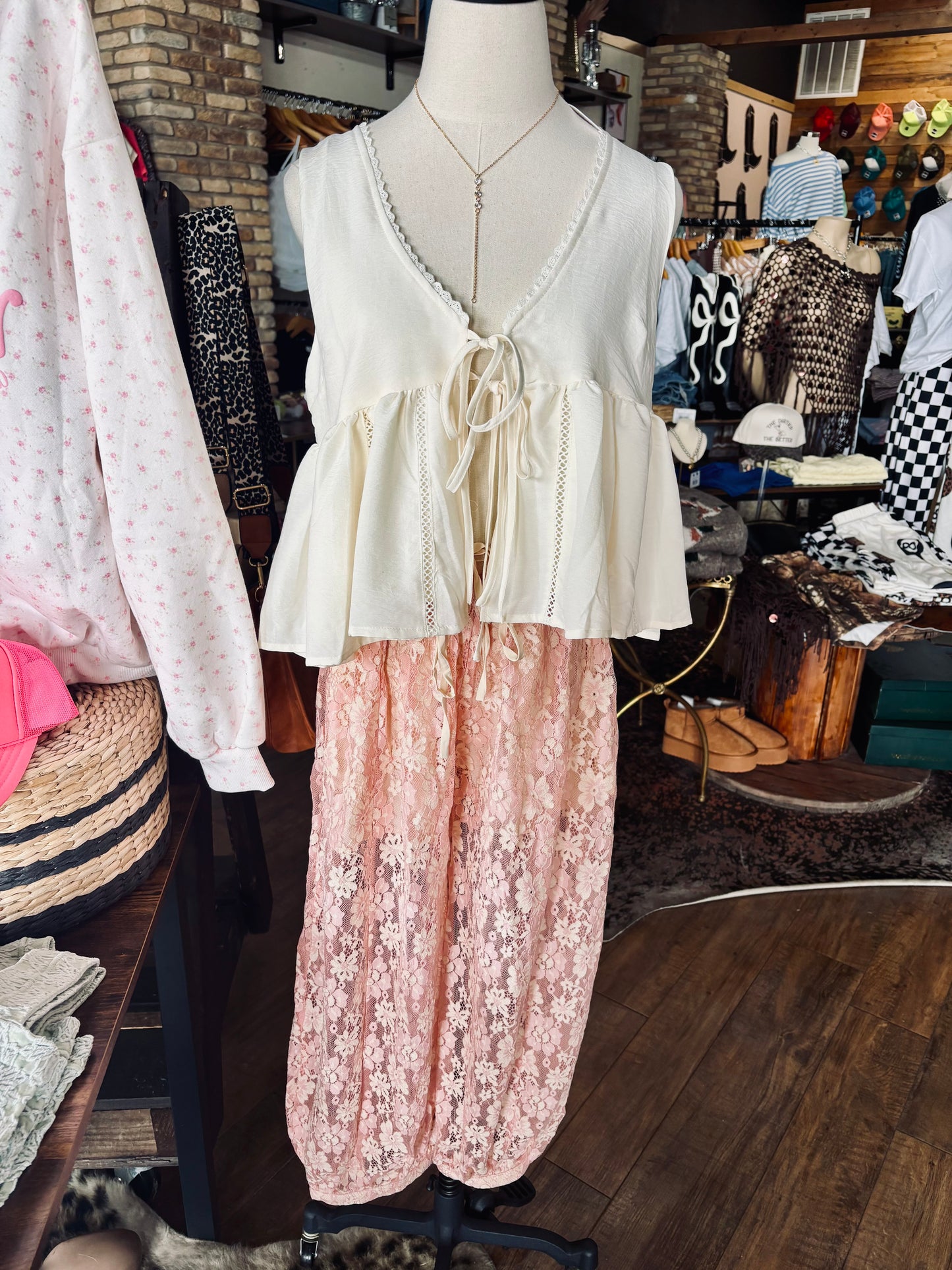 Floral Lace Loose Fit Pants