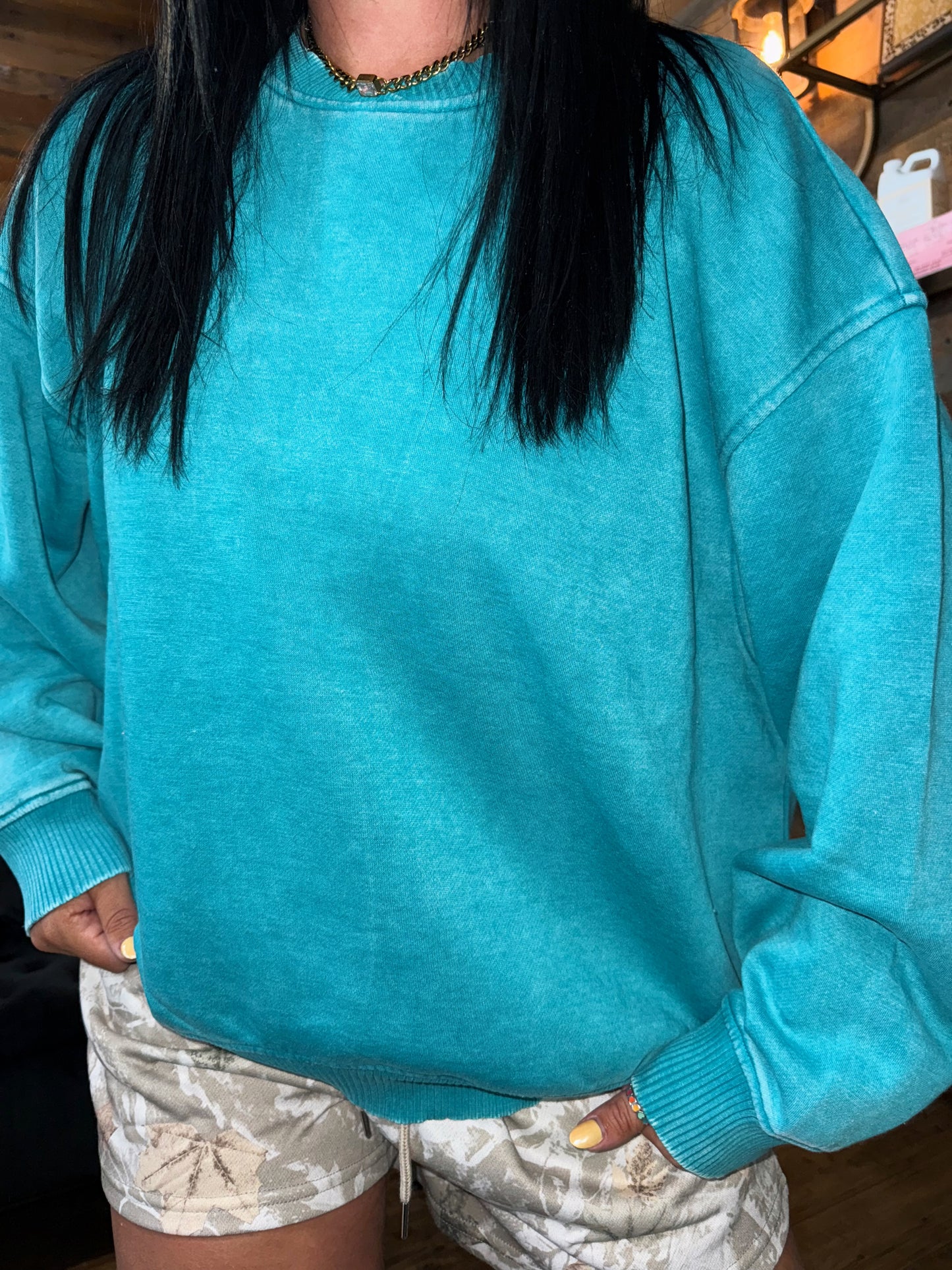 Cozy Acid Wash Oversized Pullover