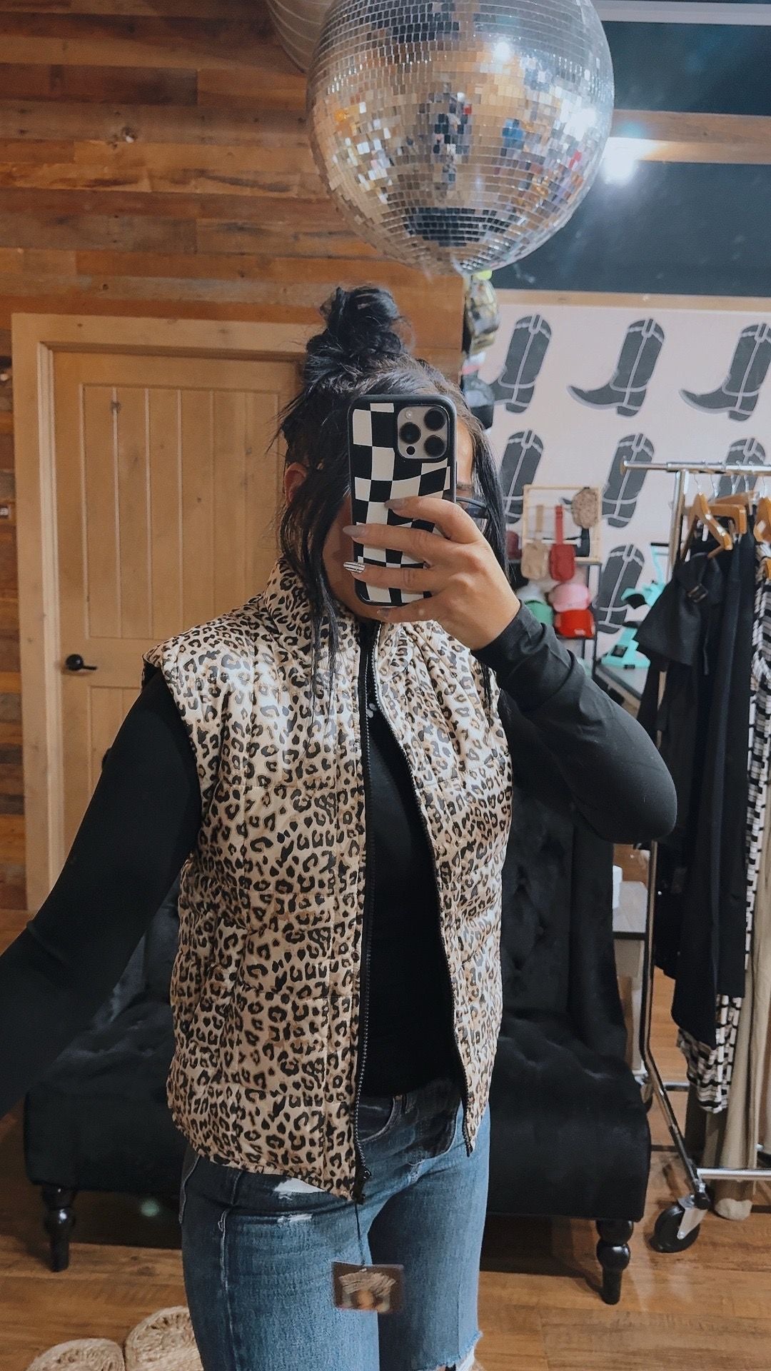 Leopard Zip Up Vest