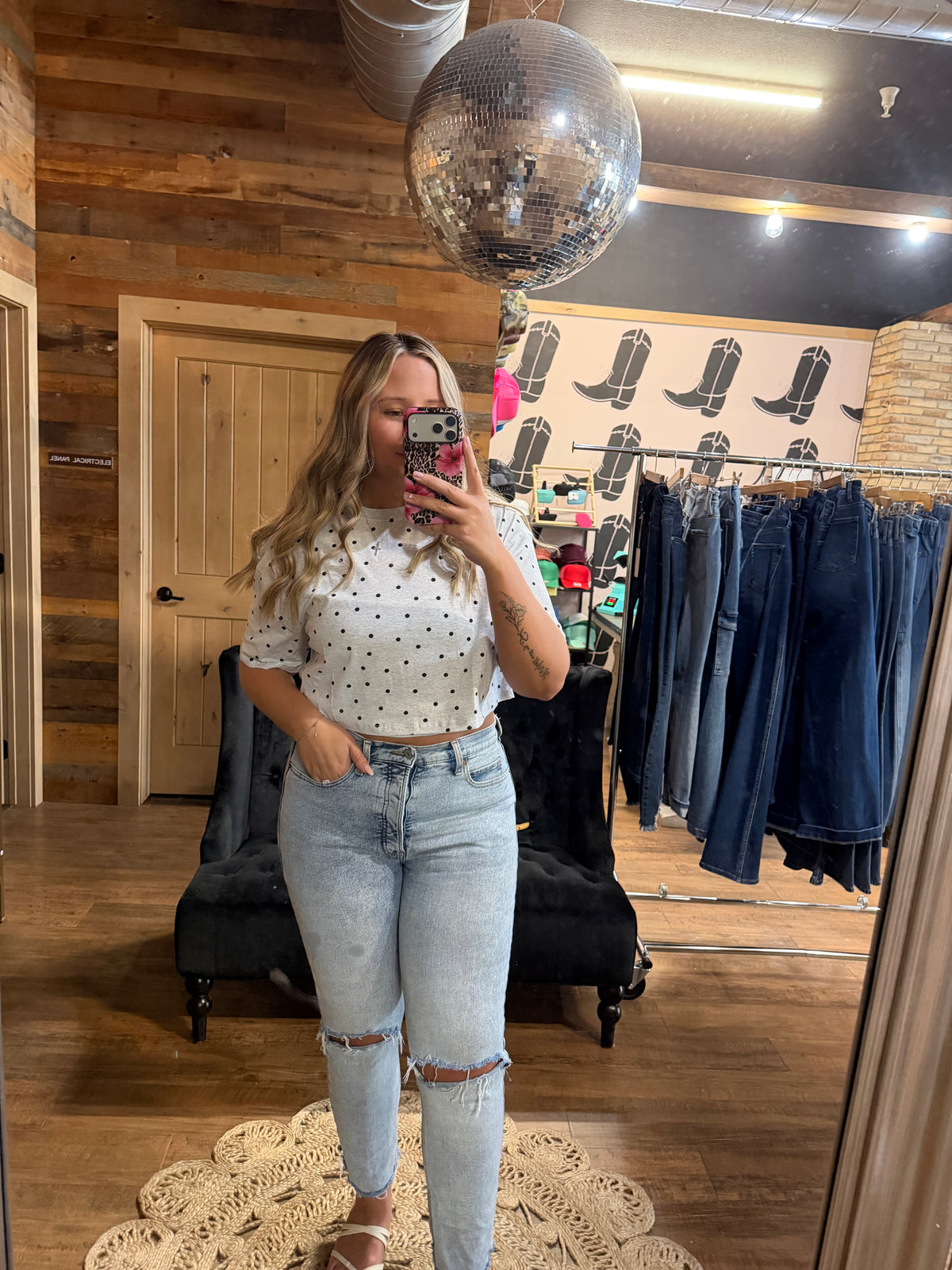 Polka Dot Crop Tee