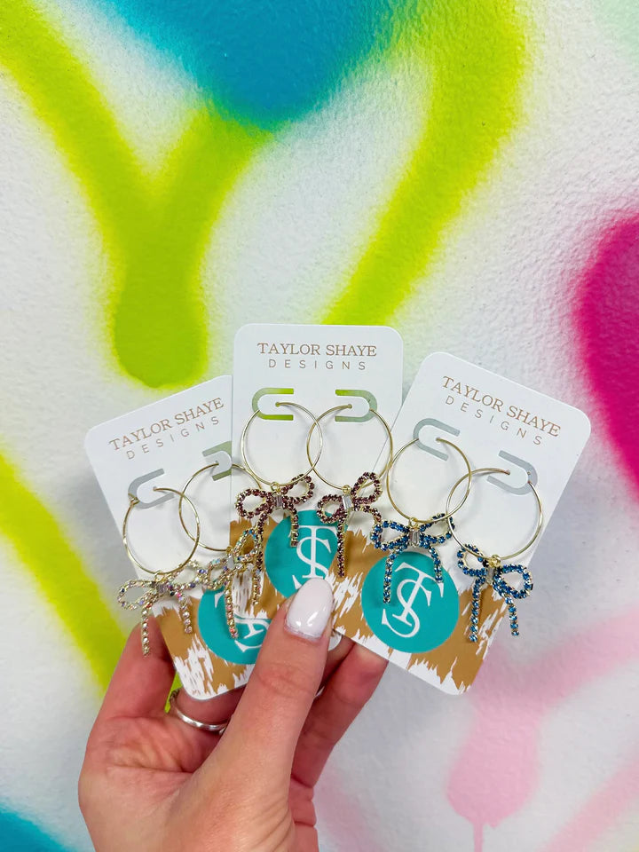 Skye Bow Hoops-Black