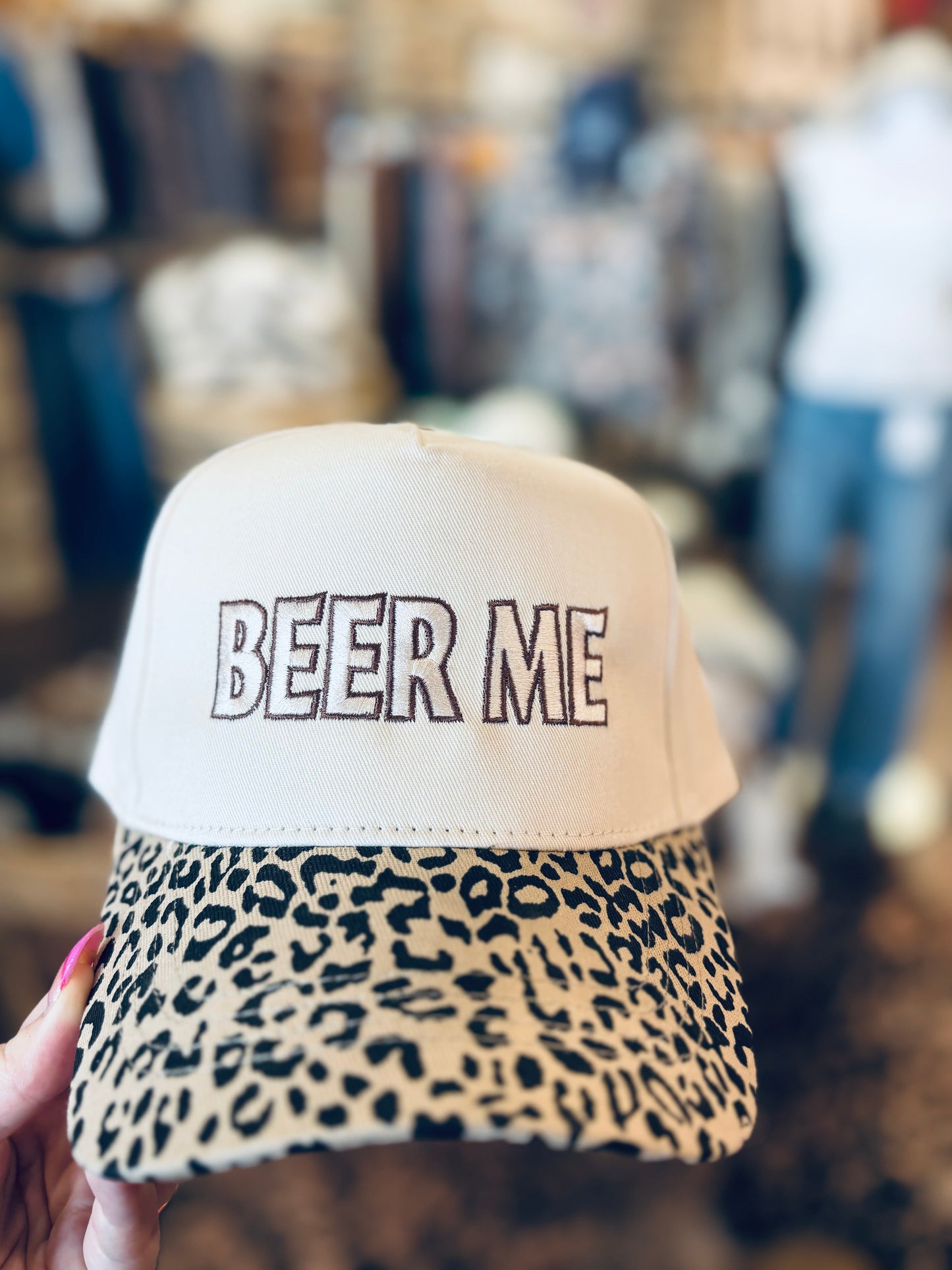 Beer Me Leopard Vintage Trucker