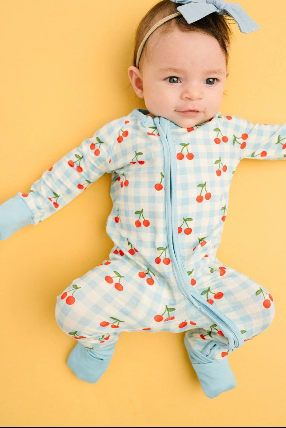 Cherry Gingham Bamboo Sleeper