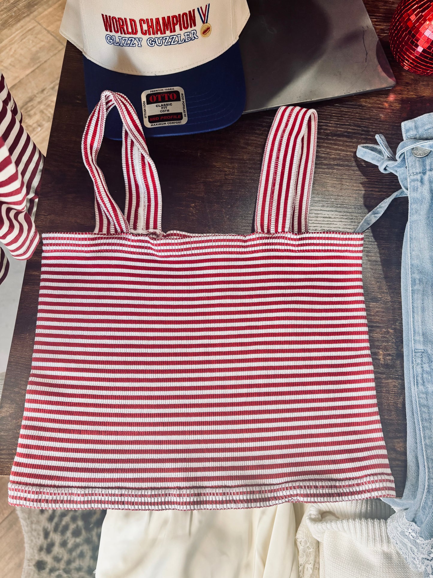 America Striped Crop Tank