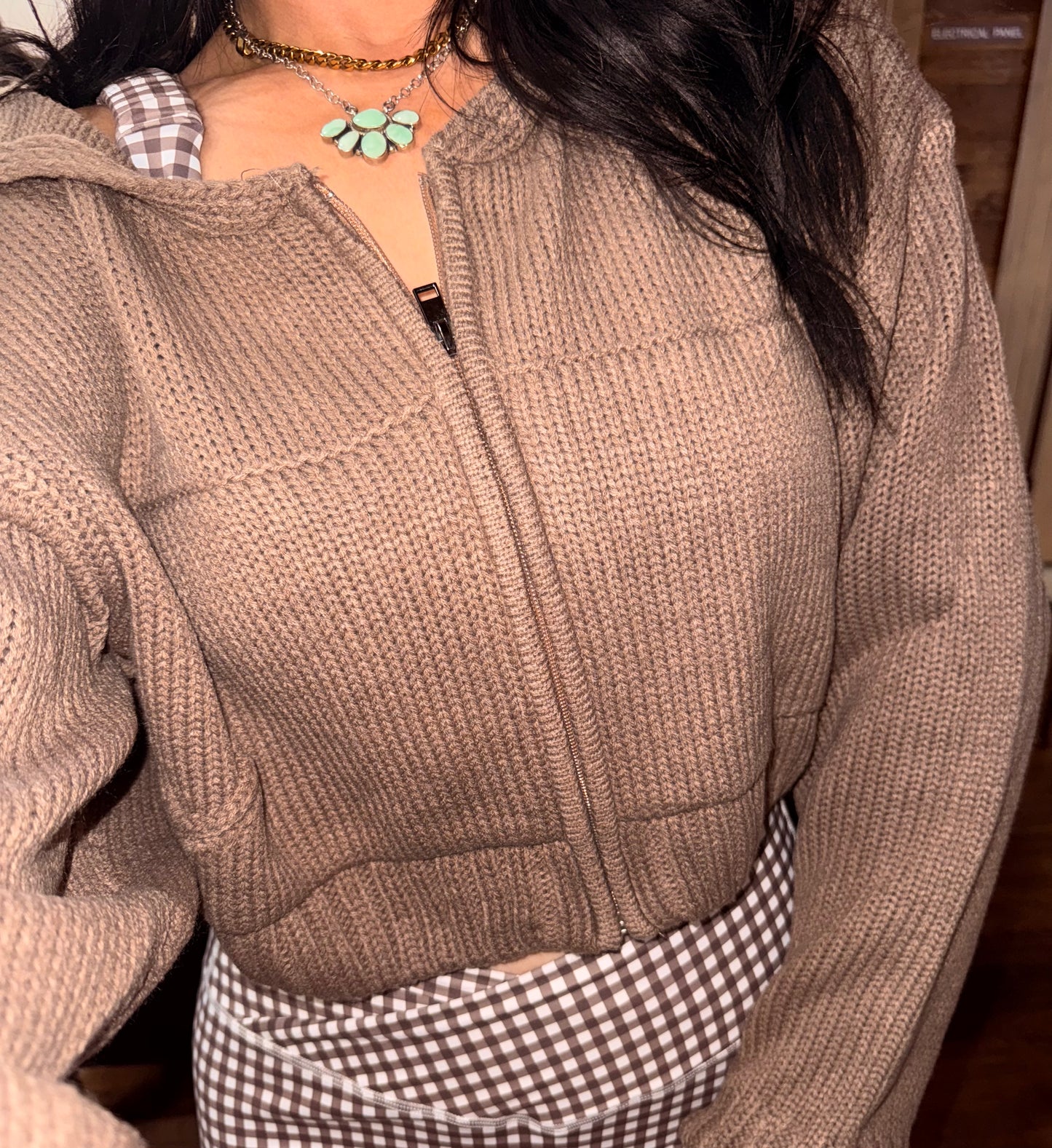Teddy Knit Cropped Sweater
