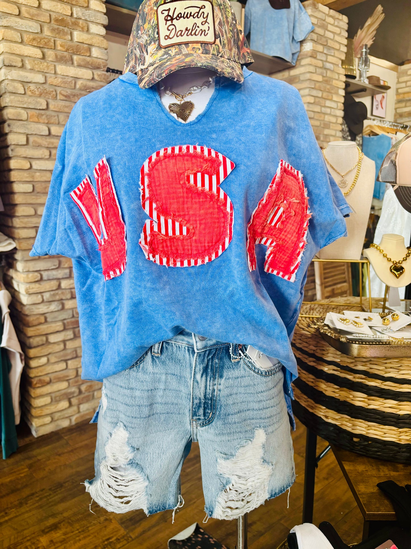 USA Patch Mineral Wash Top