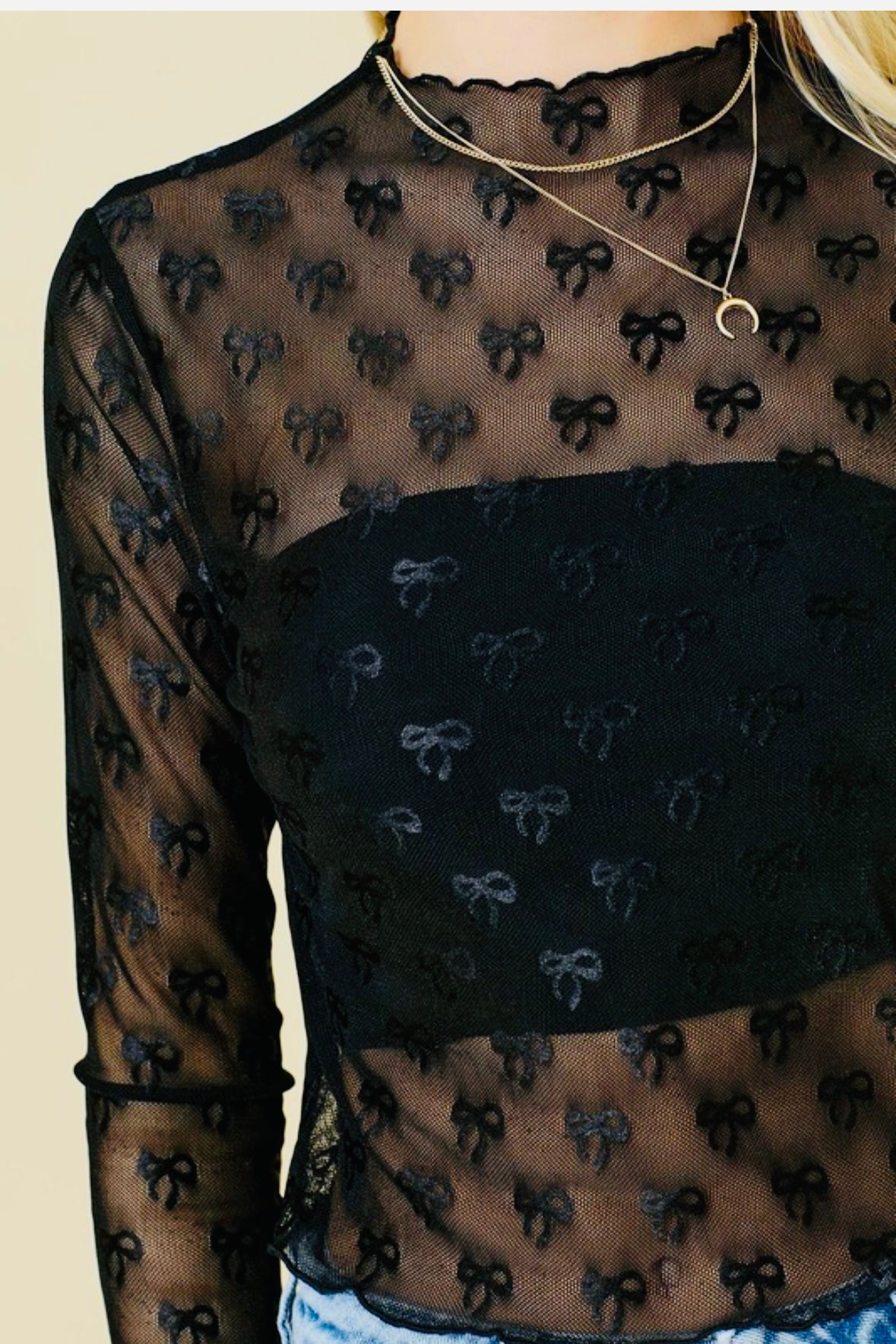 Coquette Cowgirl Mesh Top