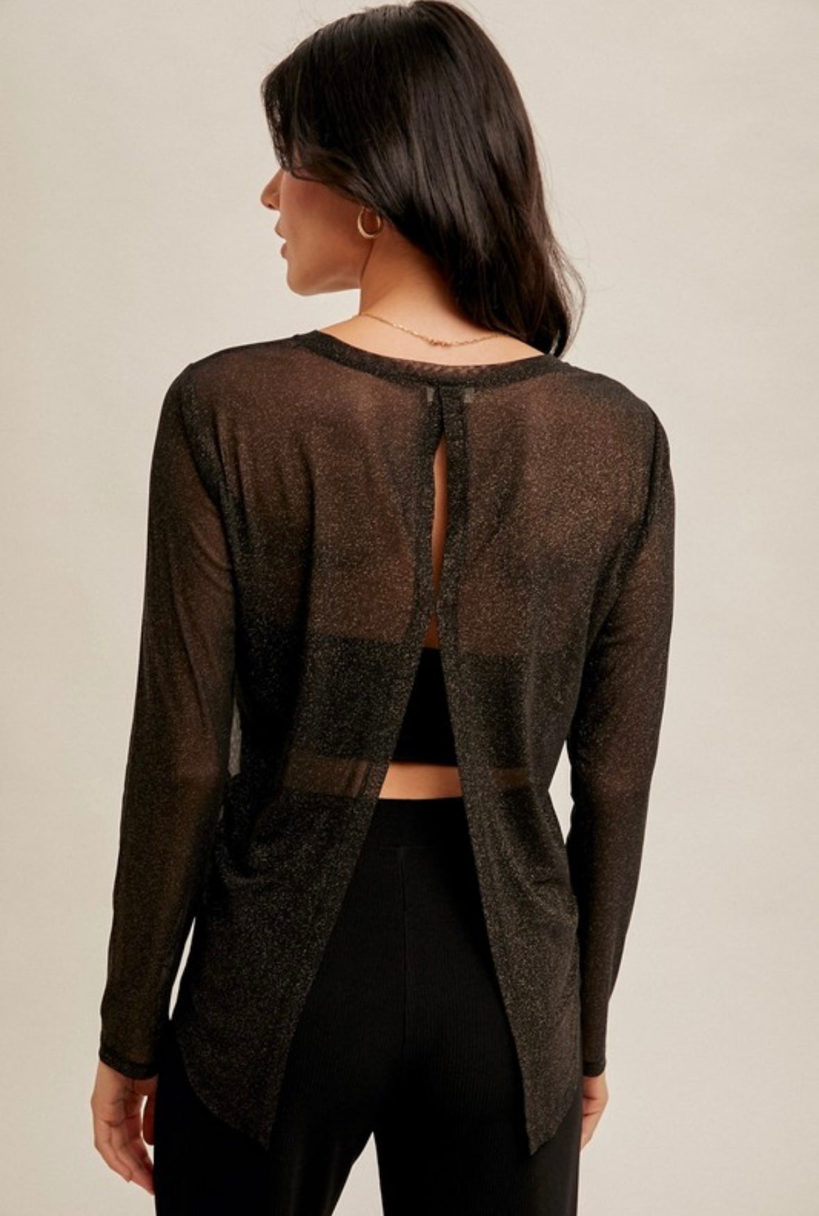 Fly Away Foil Mesh Top