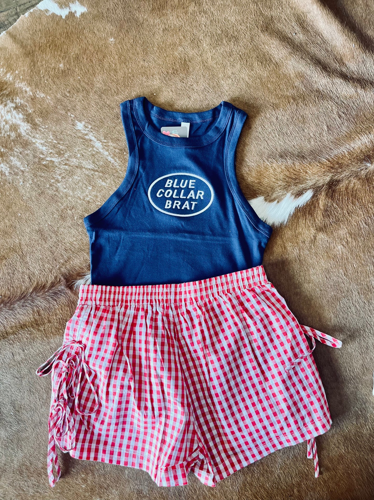 Blue Collar Brat Embroidered Tank