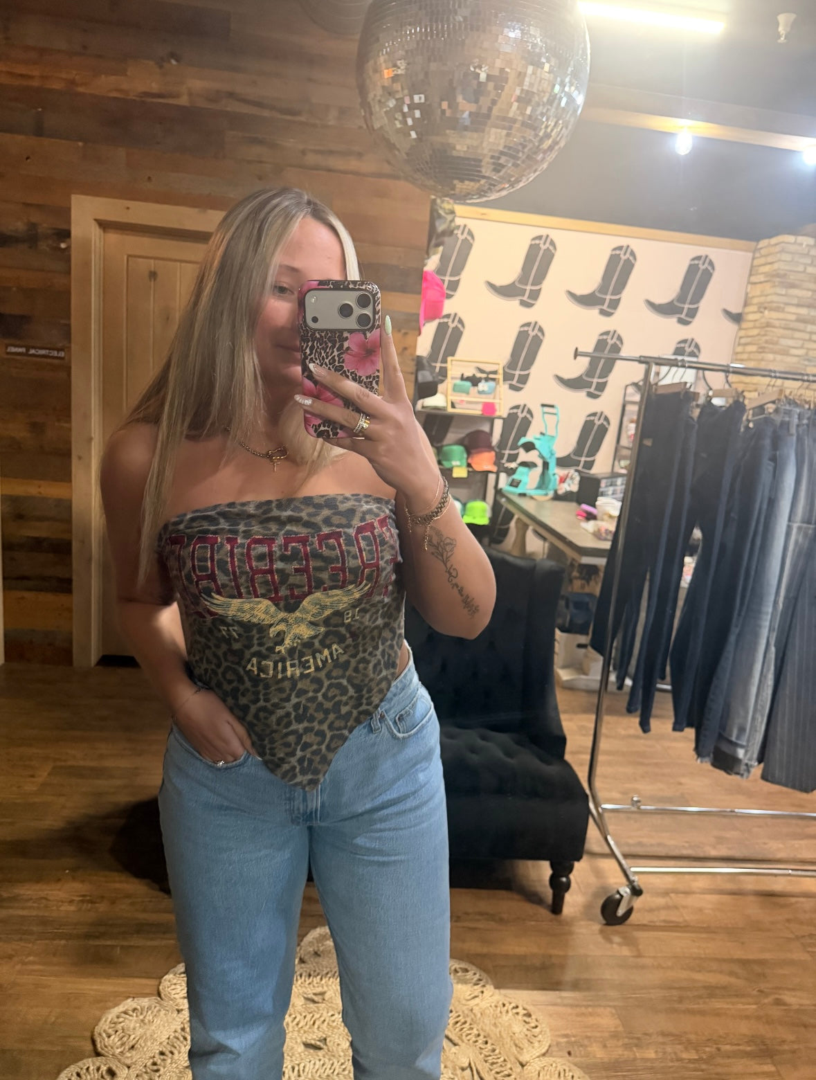 Leopard Freebird Bandana Tube Top