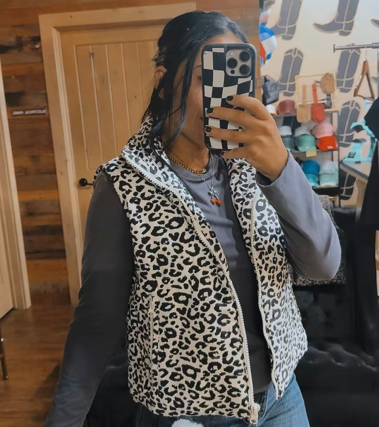 Leopard Puffer Vest