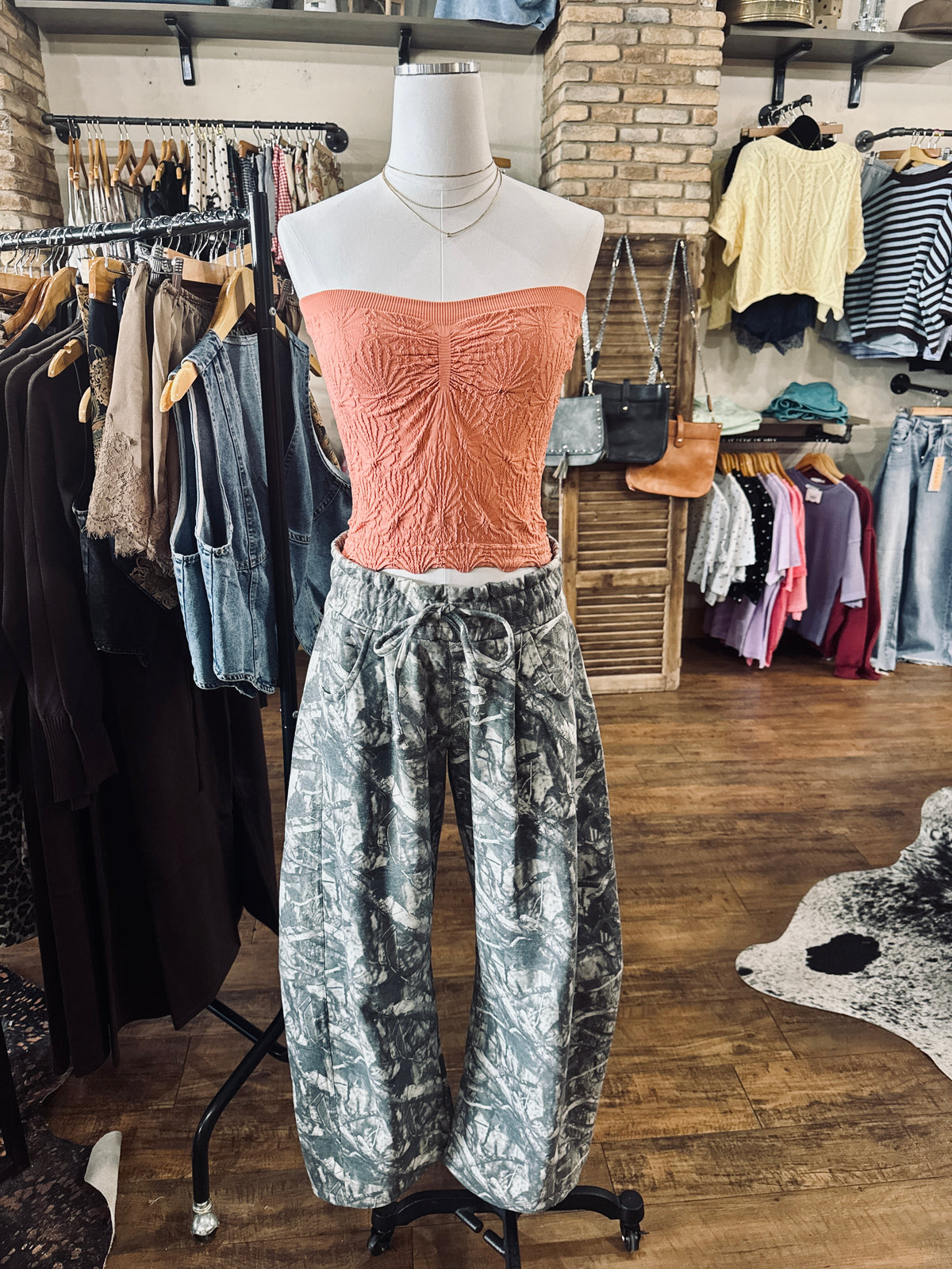 Teracotta Floral Print Bandeau