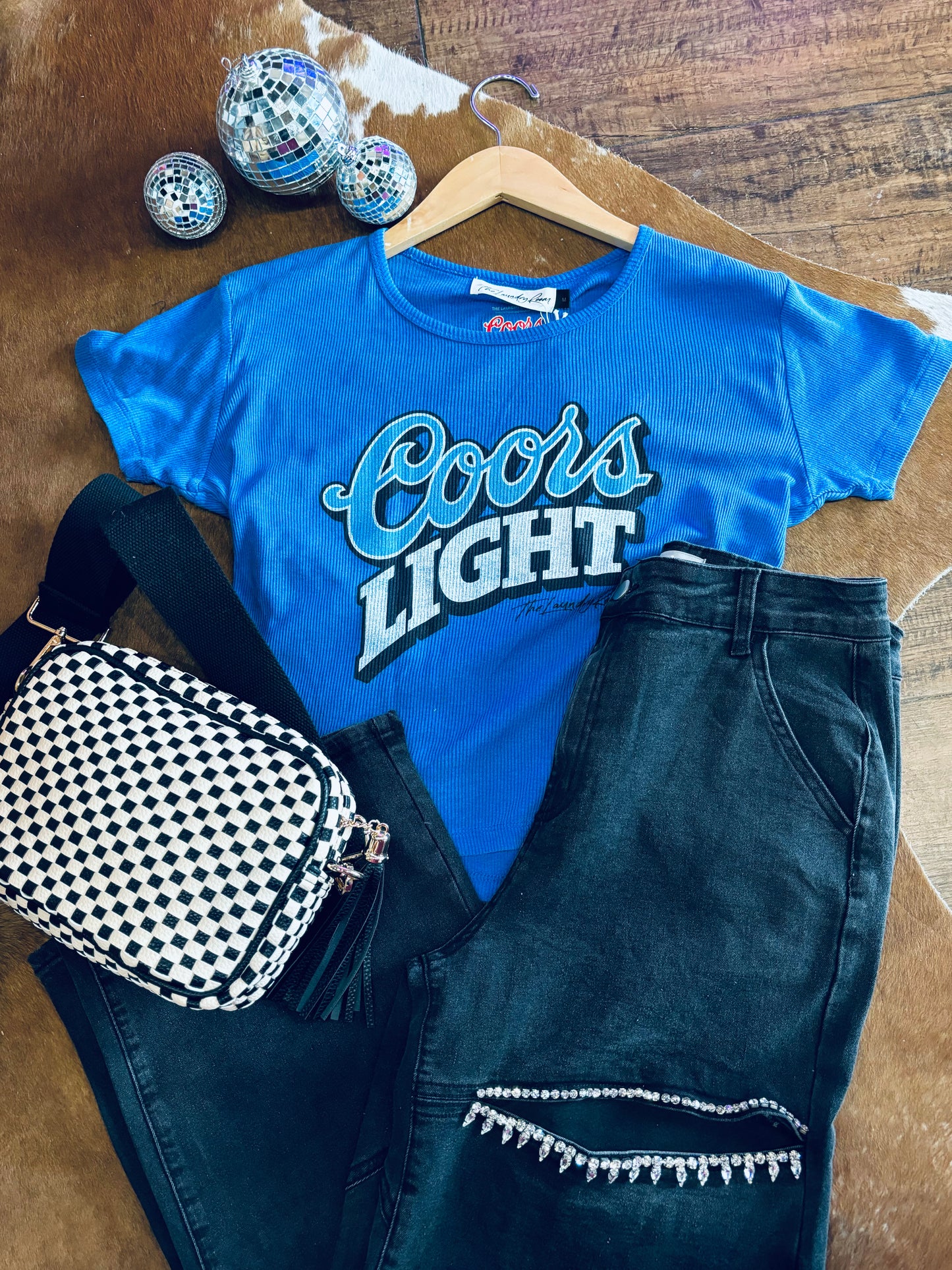 Coors Light Racing - Baby Tee - Vintage Blue