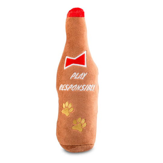 Barkweiser Beer Bottle Parody Dog Toy