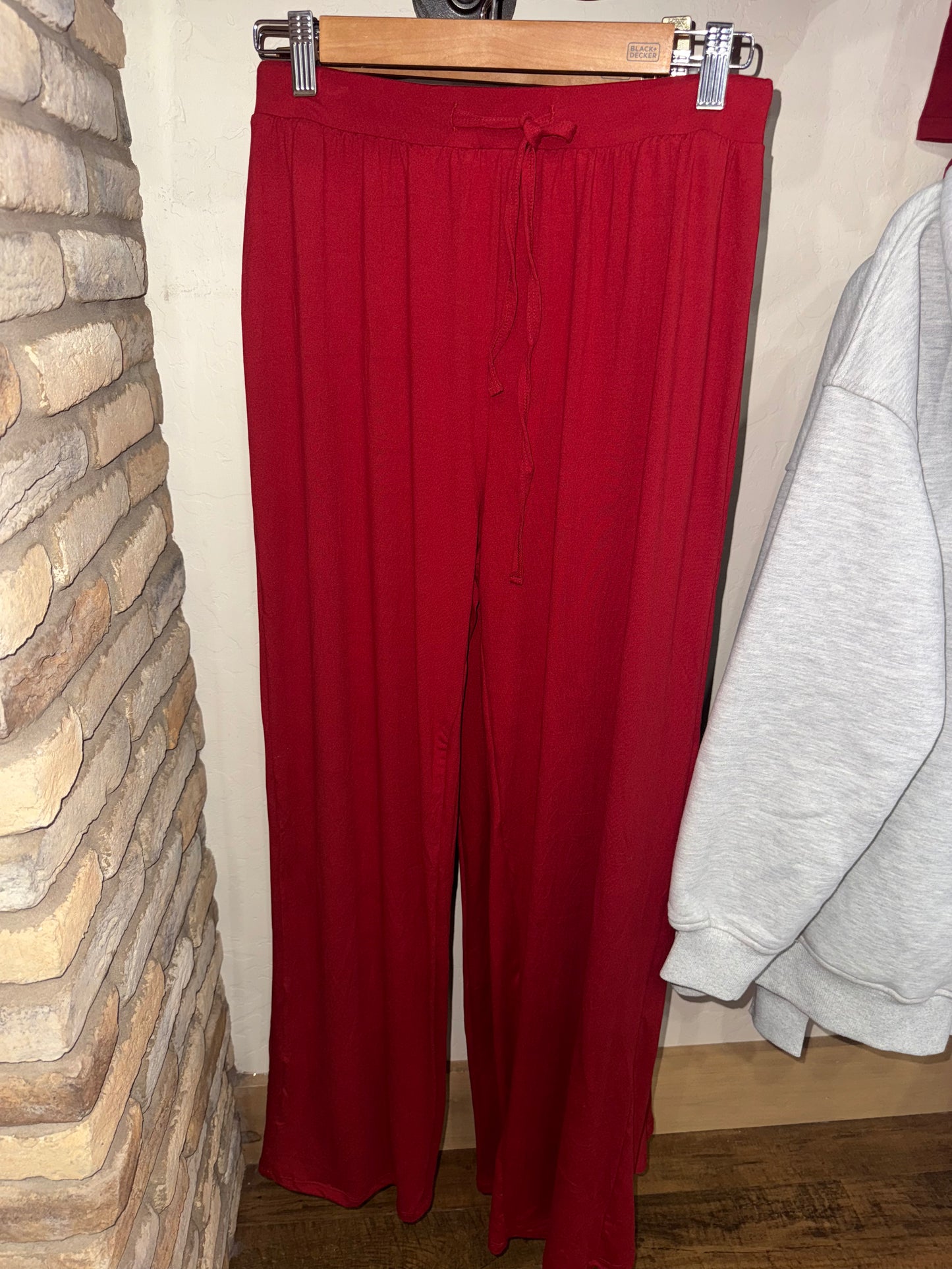Soft Knit Jersey Pants - Cherry Red