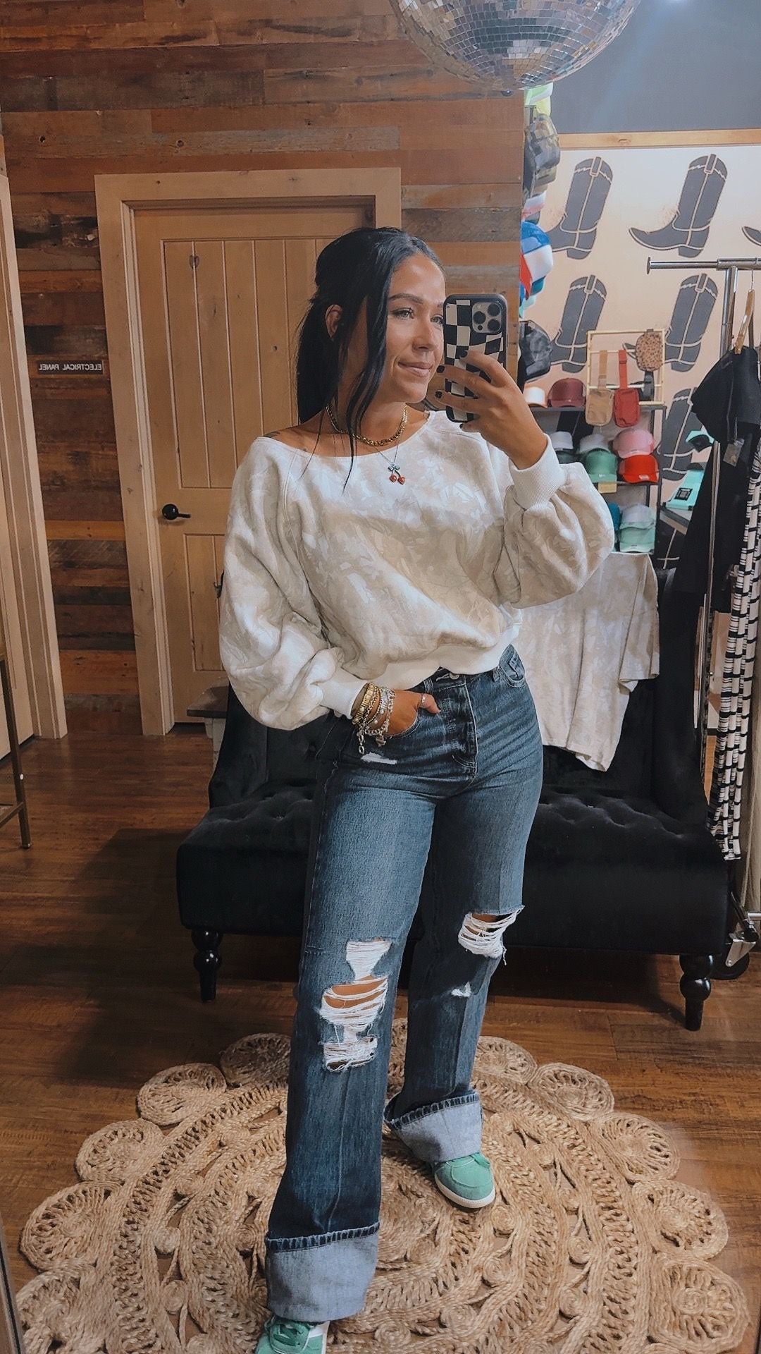 Nature Camo Off The Shoulder Top