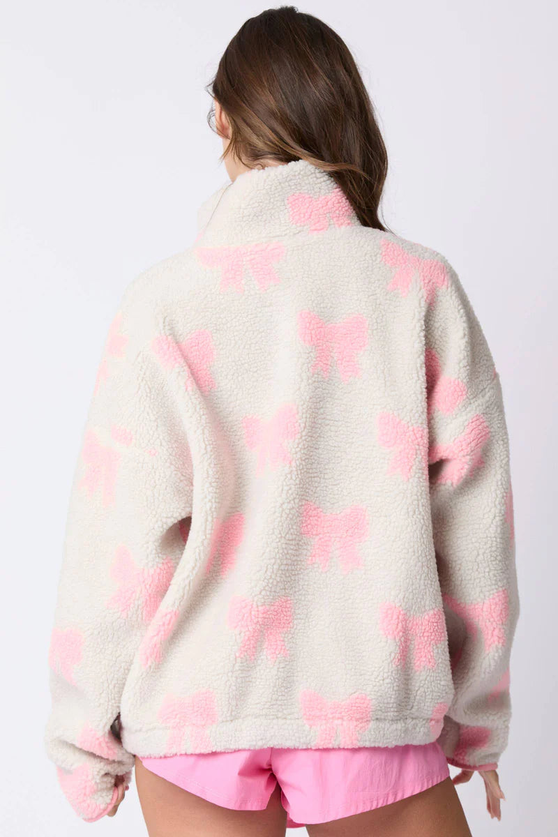 Barbie Bow 1/4 Zip Sherpa