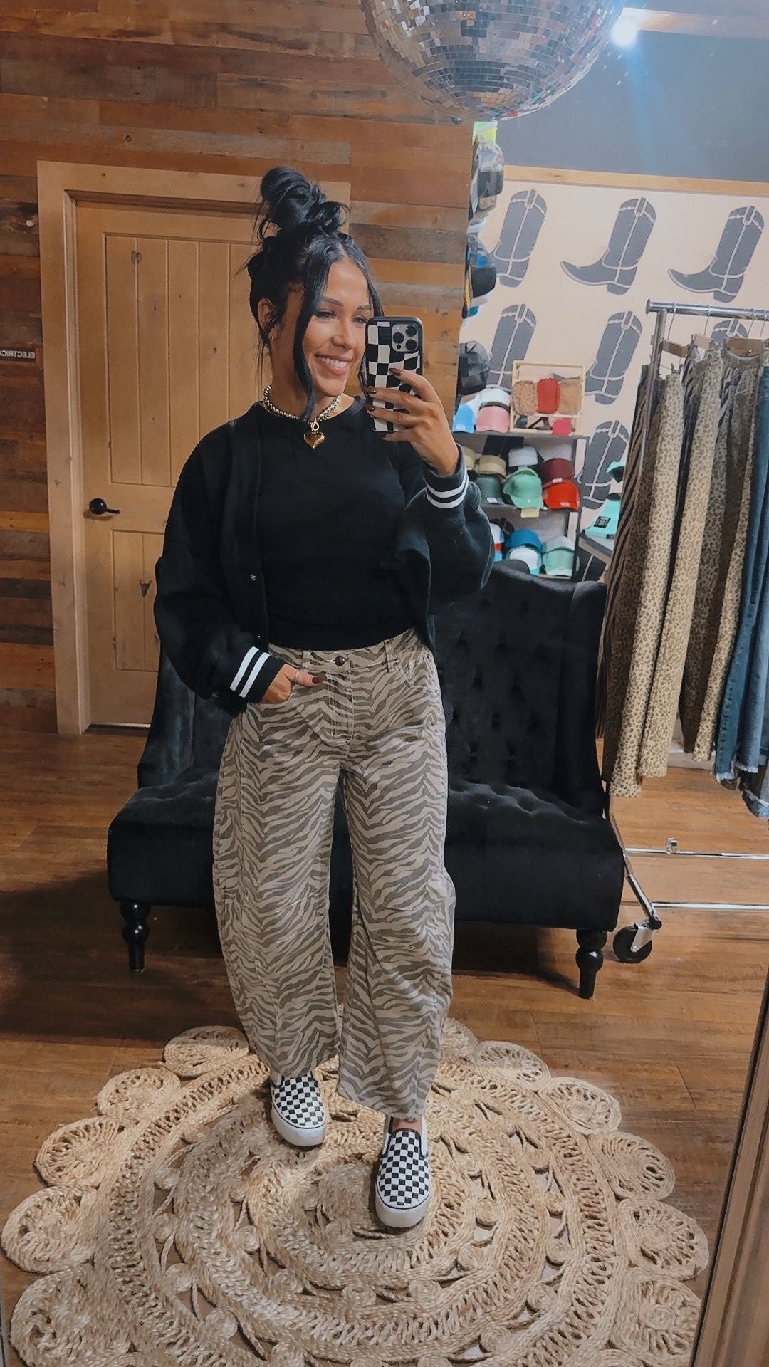 Chocolate Denim Zebra Barrels