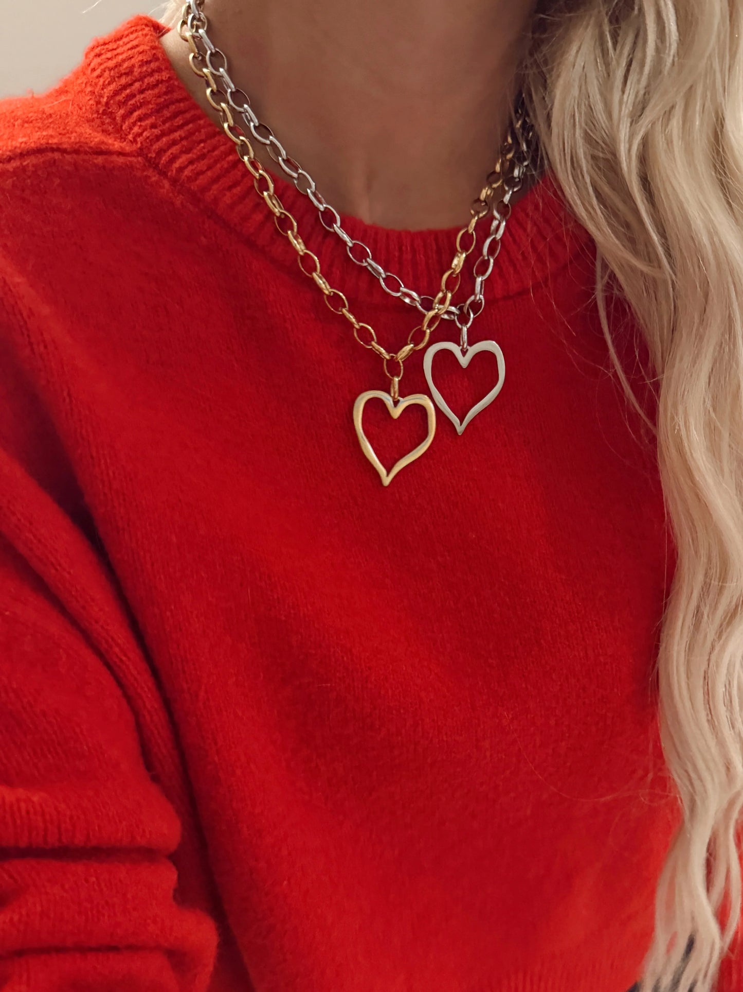 Large Open Heart Necklace
