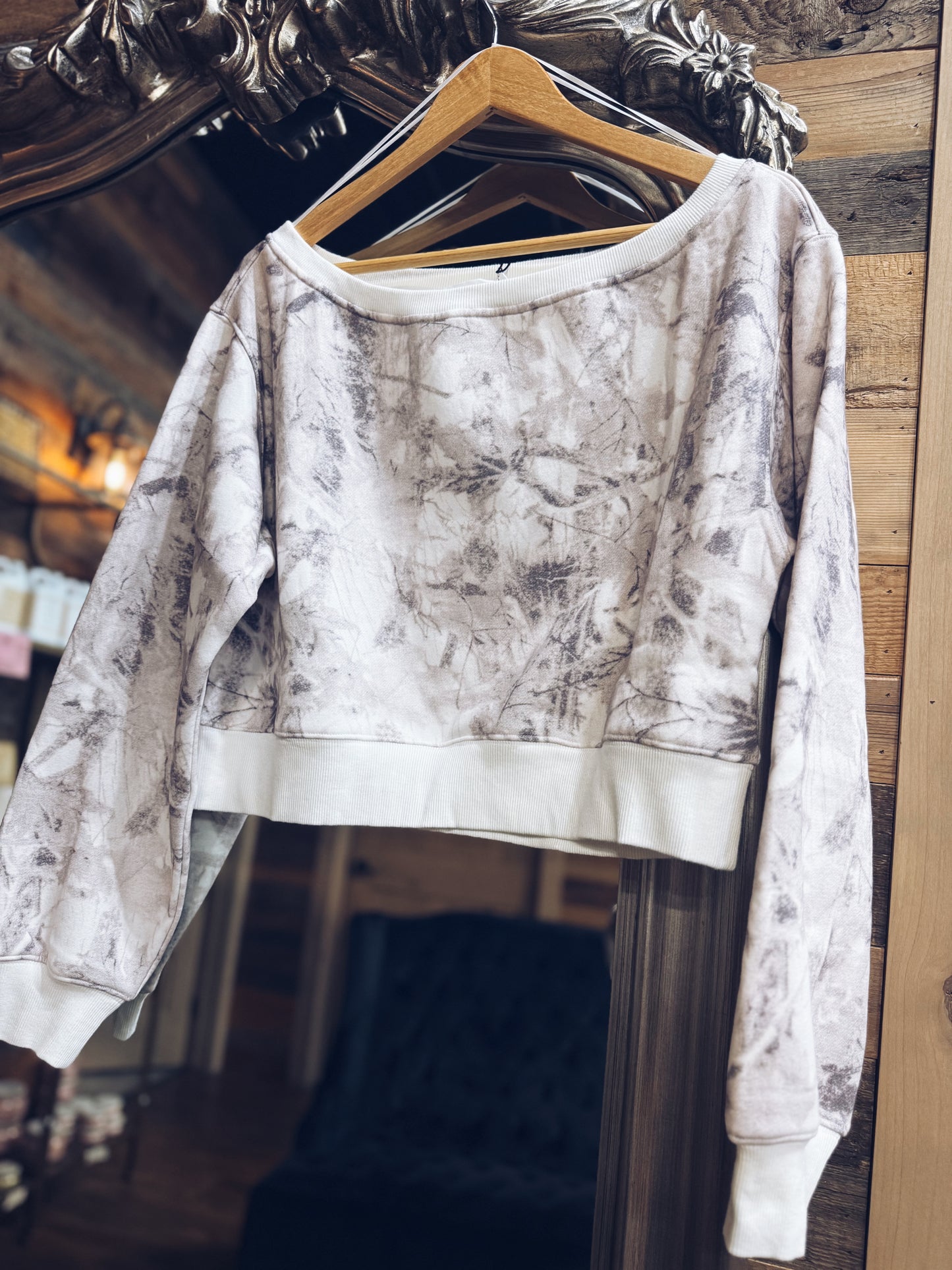 Woodland Camo Cold Shoulder Top
