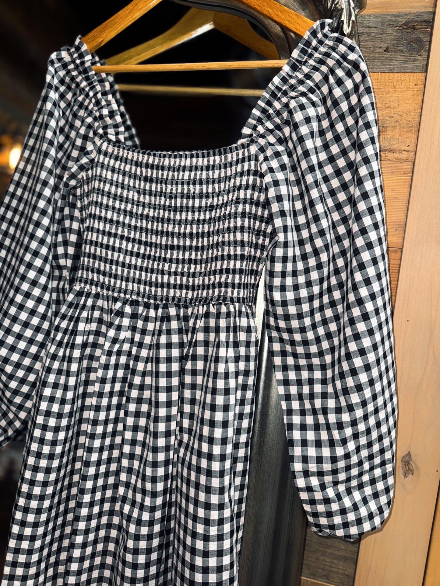Gingham Long Sleeve Maxi
