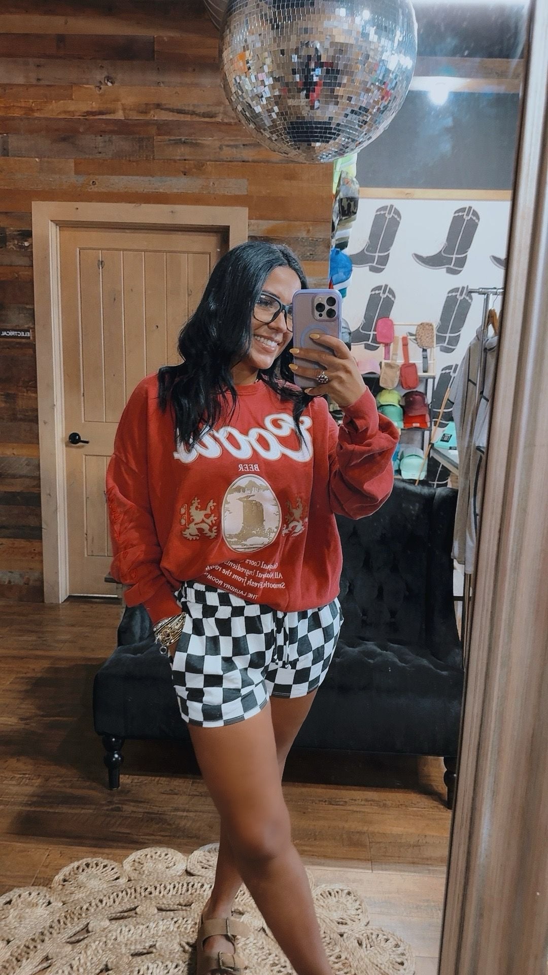 Checkered Drawstring Shorts