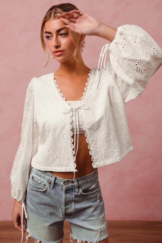 Floral Tie Front Top