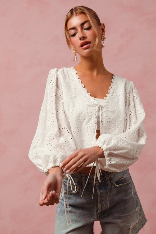 Floral Tie Front Top