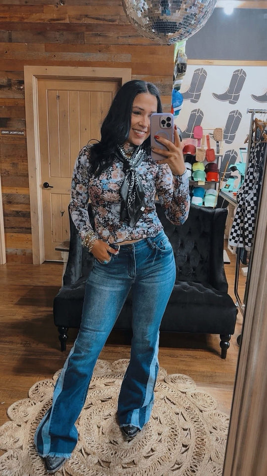 Floral Mesh Top