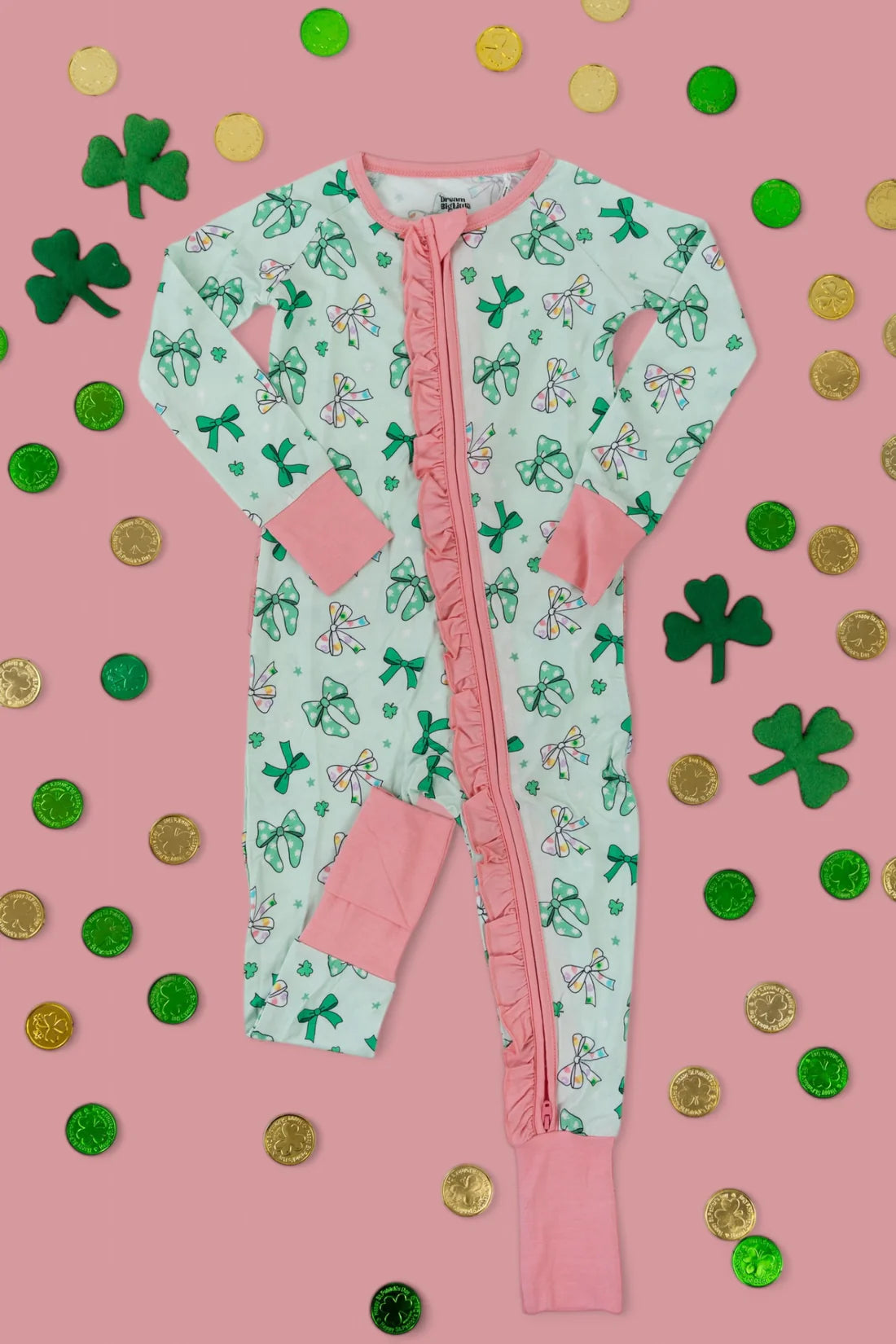 CLOVER BOWS DREAM RUFFLE ROMPER