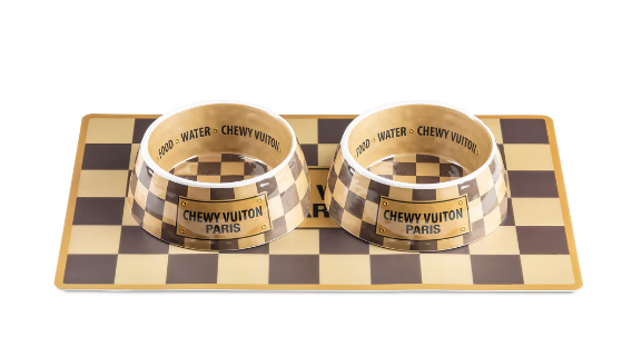 Checker Chewy Vuiton Bowl
