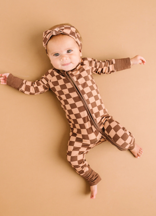 Espresso Checkered Bamboo Sleeper