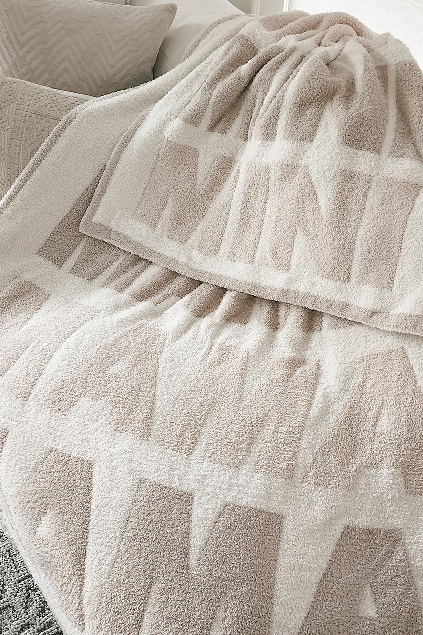 MAMA/Mini Throw Blanket - Ivory/Sand