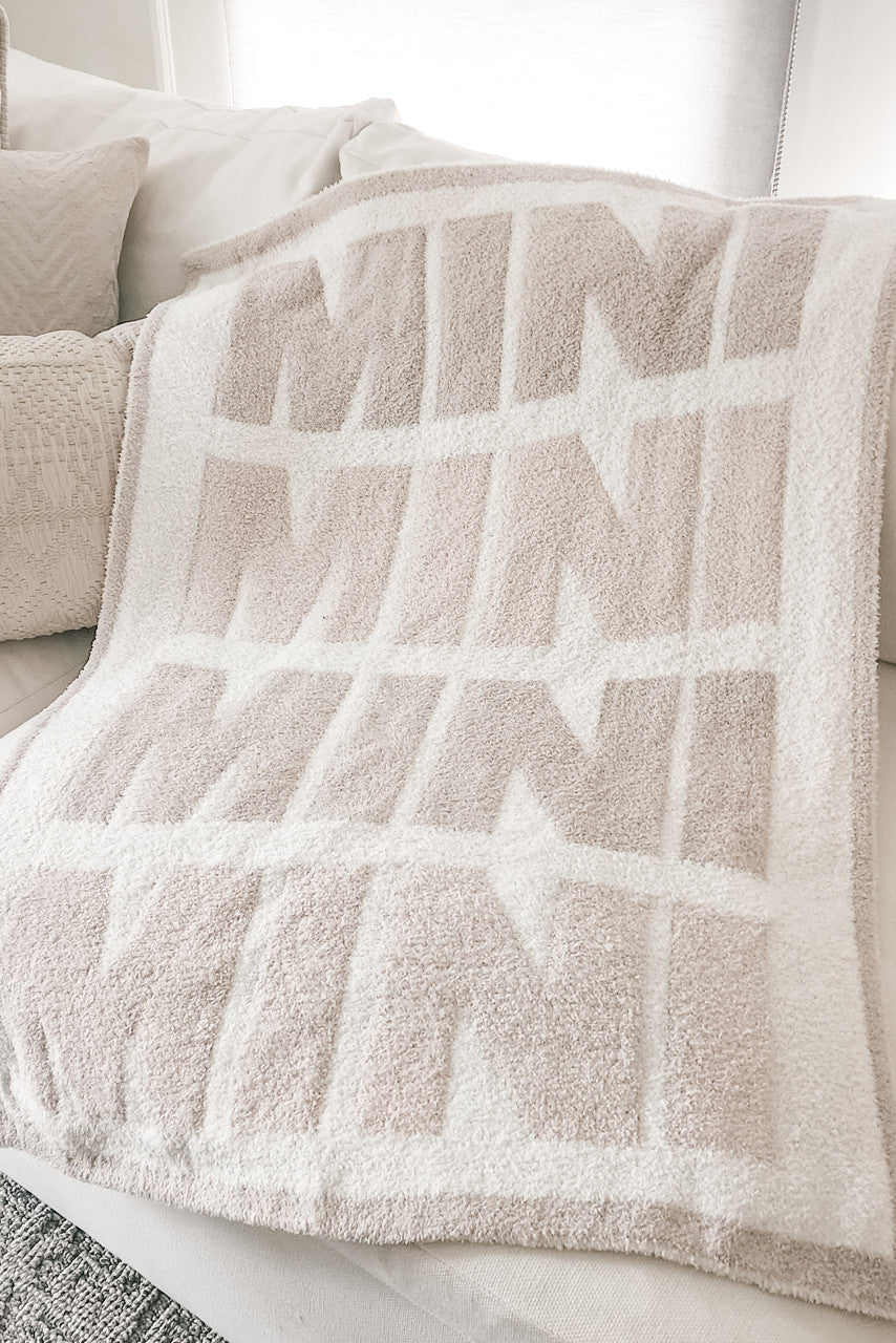 MAMA/Mini Throw Blanket - Ivory/Sand