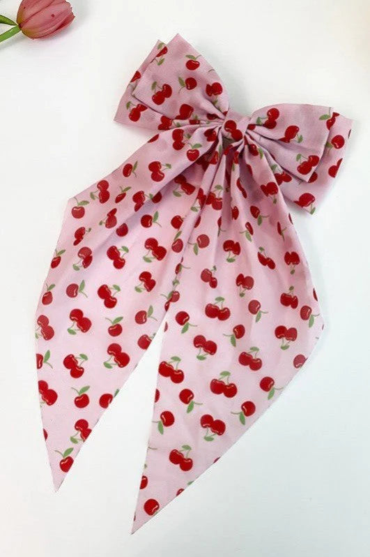 Cherry Bow Clip