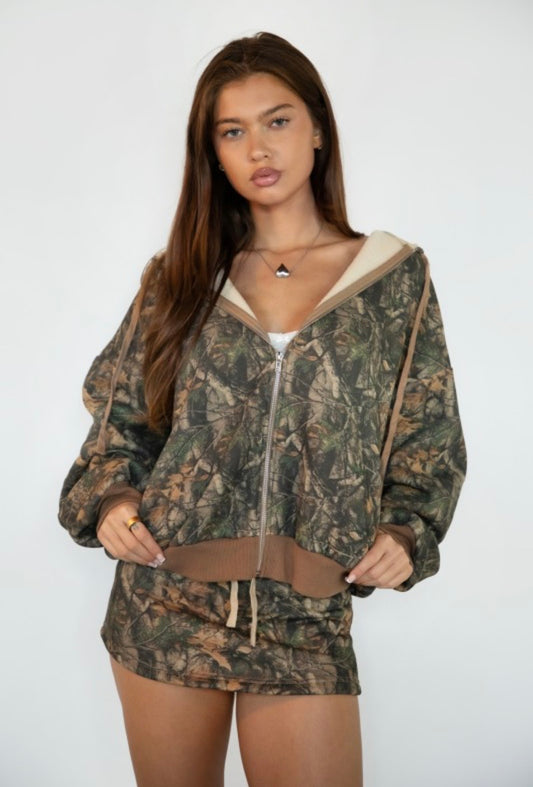 Woodland Camo Cloud Full Zip Hoodie