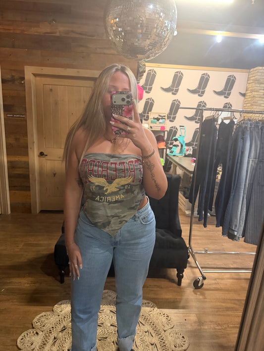 Camo Freebird Bandana Tube Top