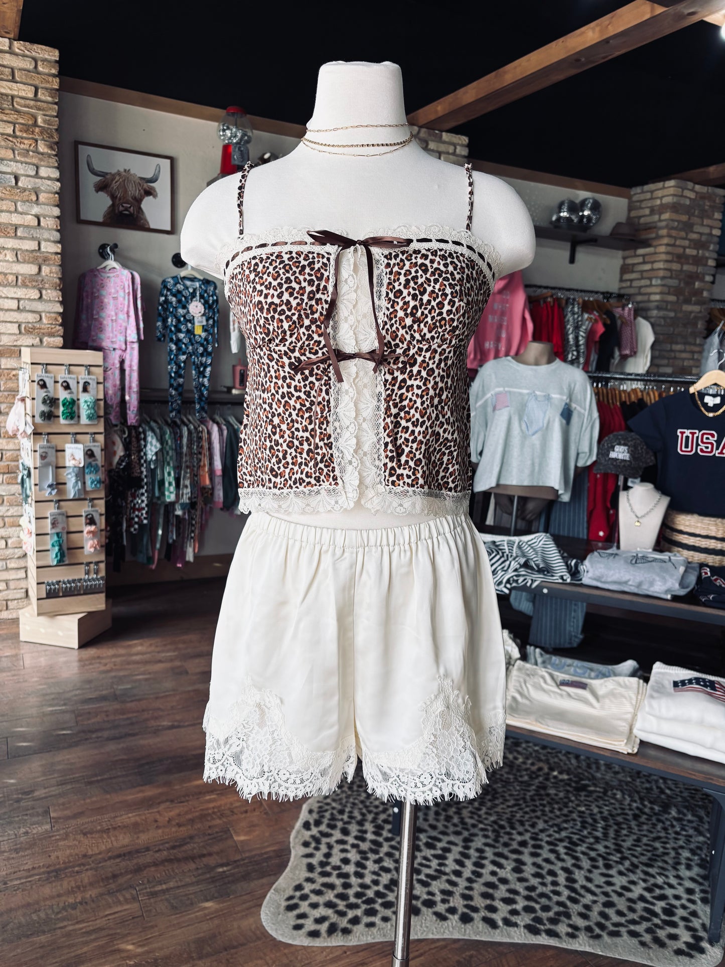 Cream Lace Trim Shorts