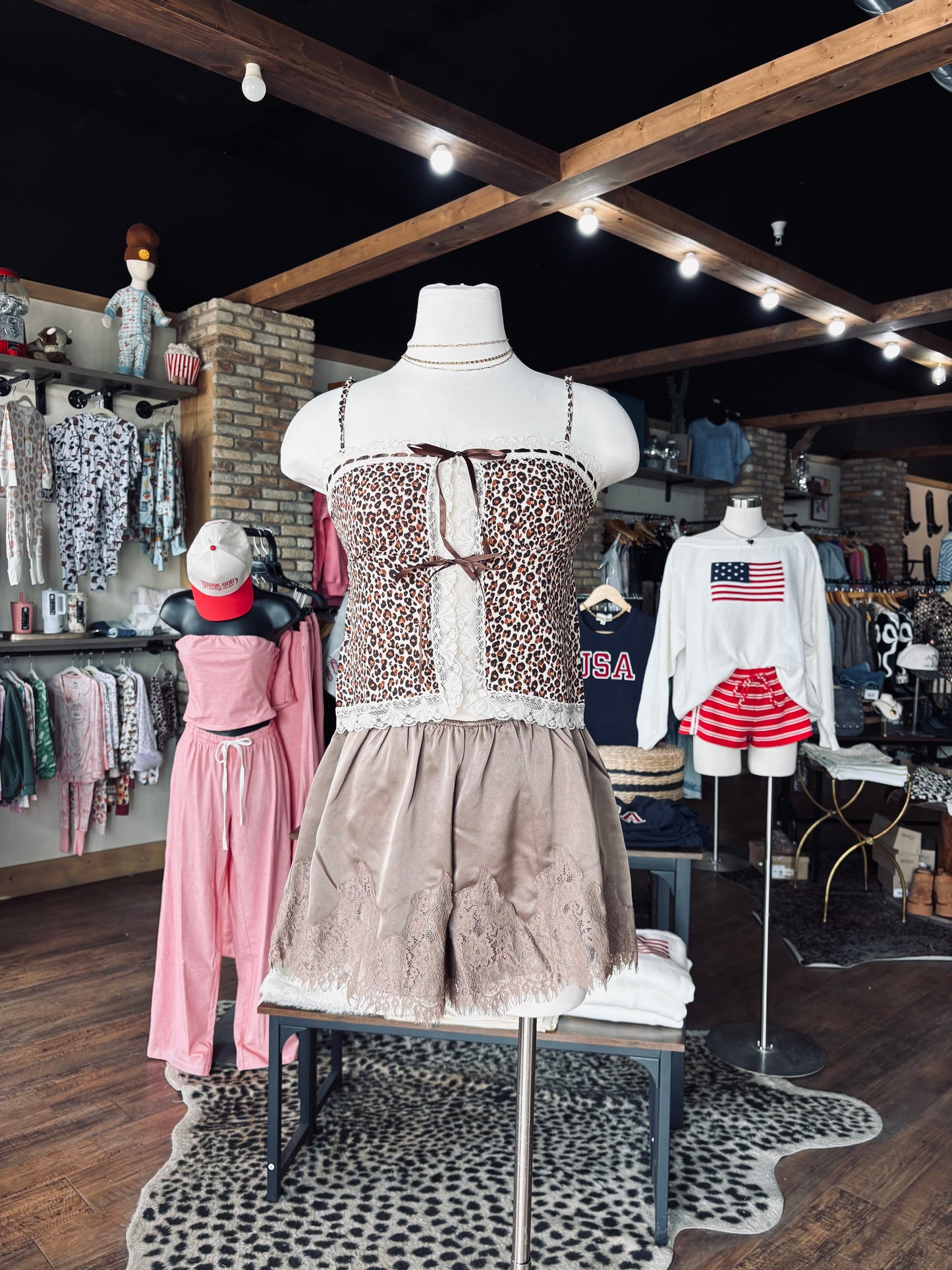 Mocha Lace Trim Shorts